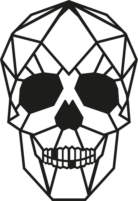 Wallity Skull Escultura de Pared de Metal Negra